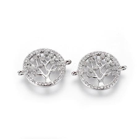 Brass Micro Pave Cubic Zirconia Links ZIRC-E113-04P-1