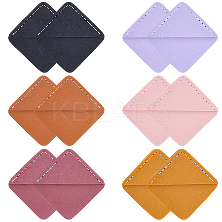 12Pcs 6 Colors Imitation Leather Book Bookmarks AJEW-CL0002-10-1