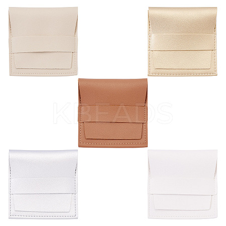 5Pcs 5 Colors Square PU Leather Envelope Pouches ABAG-TA0001-81-1