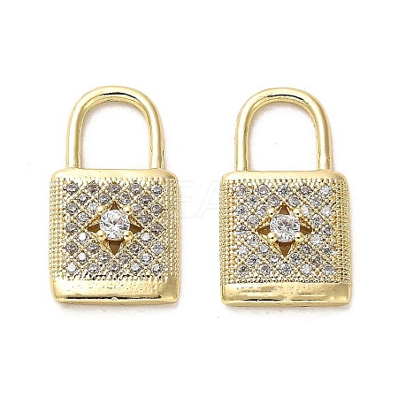 Brass Micro Pave Cubic Zirconia Pendants KK-K355-11G-1