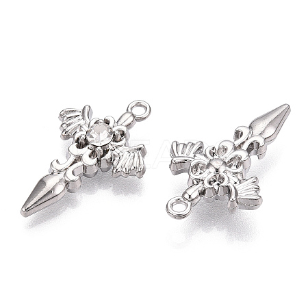 Alloy with Rhinestone Pendants X-PALLOY-N176-12P-NR-1