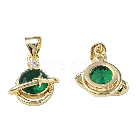 Brass Micro Pave Cubic Zirconia Pendants ZIRC-N039-238-1