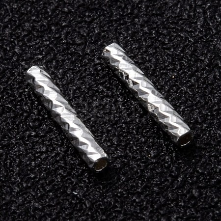 Corrugated Brass Tube Beads KK-H759-28A-S-1