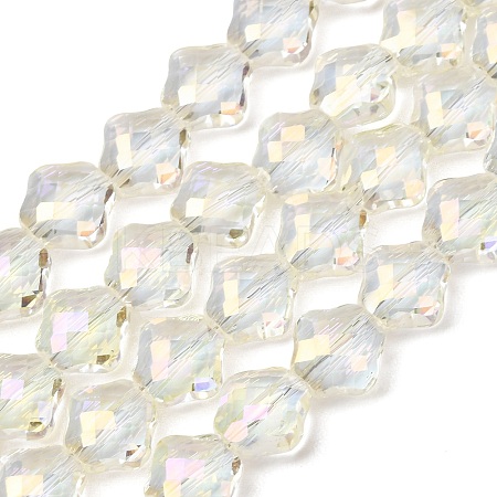 Electroplate Transparent Glass Beads Strands GL-CBA7A17-02A-05-1