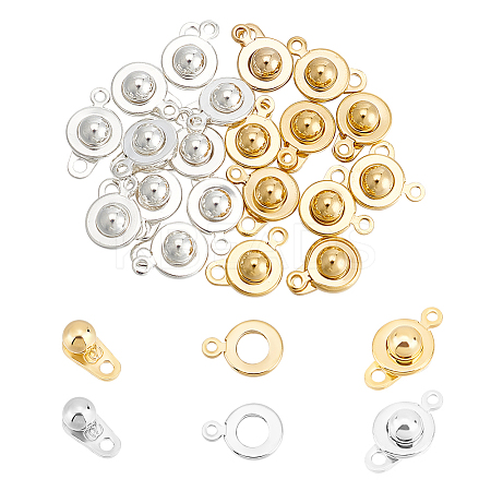 20Pcs 2 Colors 201 Stainless Steel Snap Clasps STAS-UN0052-99-1