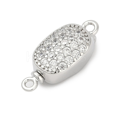 Brass Micro Pave Clear Cubic Zirconia Box Clasps KK-P291-38P-1