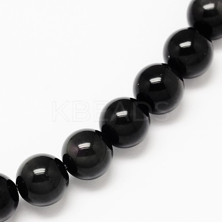 Grade AA Natural Obsidian Round Beads Strands G-L275-03-10mm-1