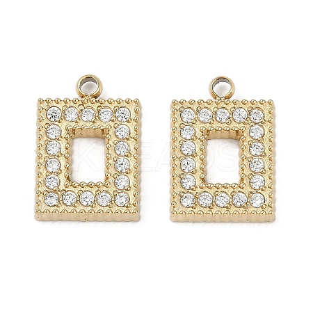 304 Stainless Steel Micro Pave Cubic Zirconia Pendants STAS-I325-025G-01-1