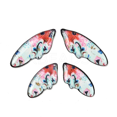 4Pcs 4 Styles Transparent Epoxy Resin Pendants RESI-B032-03A-1