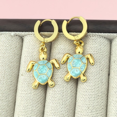 201 Stainless Steel Enamel Hoop Earrings FS-WG6C184-03-1