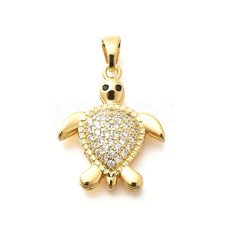 Brass Micro Pave Cubic Zirconia Pendants KK-G519-18G-05-1