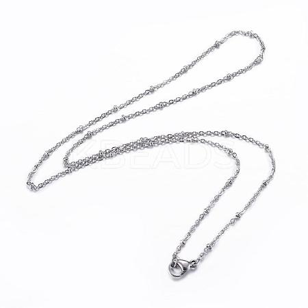 Tarnish Resistant 304 Stainless Steel Cable Chain Necklaces NJEW-P147-06P-1