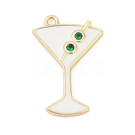 Brass Micro Pave Cubic Zirconia with Enamel Pendants KK-G526-19G-01-1