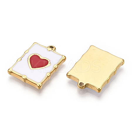 PVD Vacuum Plating 201 Stainless Steel Enamel Pendants X-STAS-J401-VC1034-1
