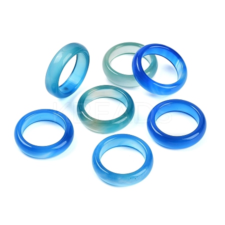 Dyed & Heated Natural Agate Finger Rings for Women RJEW-Z075-02H-1