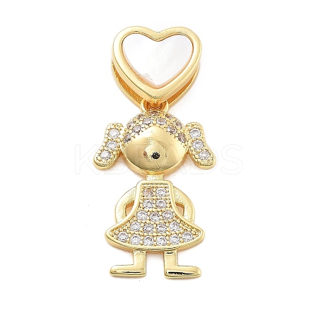 Real 18K Gold Plated Brass Micro Pave Cubic Zirconia Pendants KK-L209-100G-02-1