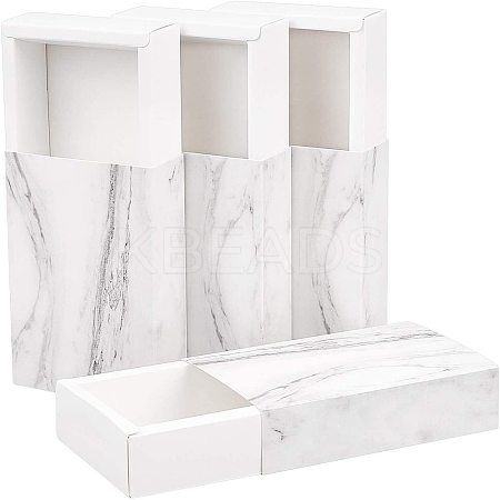 Marble Pattern Paper Drawer Boxes CON-WH0071-06C-1