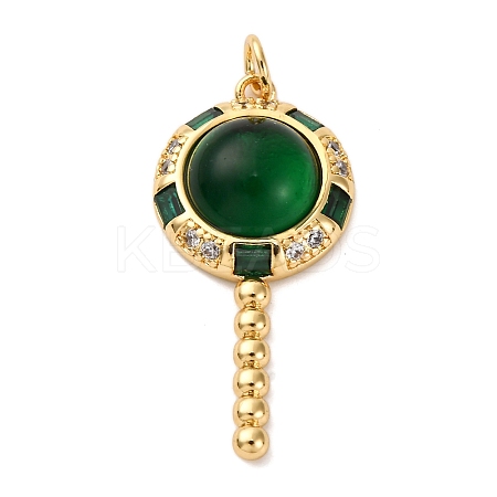 Brass Micro Pave Cubic Zirconia Pendants LS-KK-U076-04G-02-1