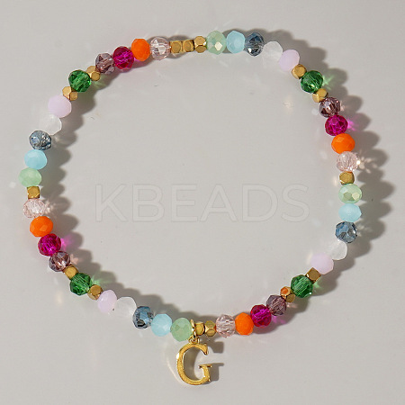 Brass Initial Charm Bracelets KC4213-7-1
