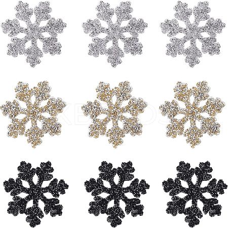 Christmas Snowflake Rhinestone Patches DIY-FG0001-72-1