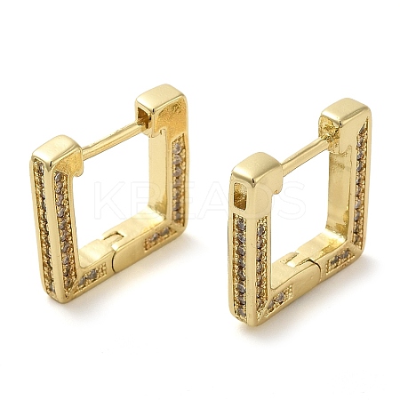 Rack Plating Brass Micro Pave Cubic Zirconia Hoop Earring EJEW-C079-08G-1