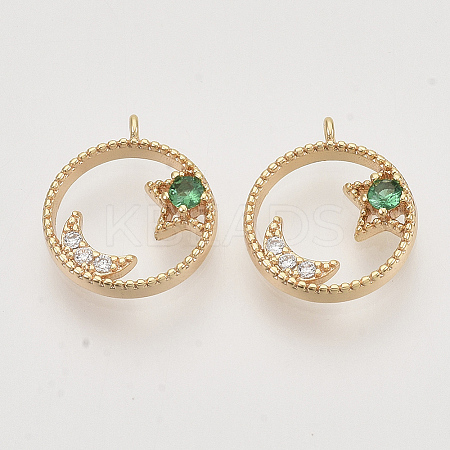 Brass Micro Pave Cubic Zirconia Charms KK-N216-28A-1