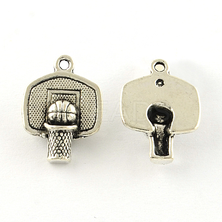 Basketball Tibetan Style Alloy Pendants TIBEP-R344-08AS-LF-1
