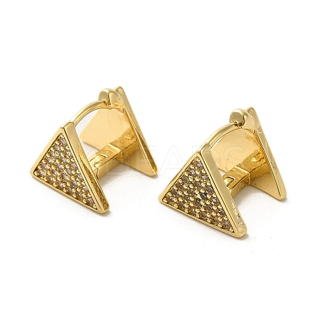 Golden Brass Micro Pave Cubic Zirconia Hoop Earrings EJEW-C073-04B-G-1