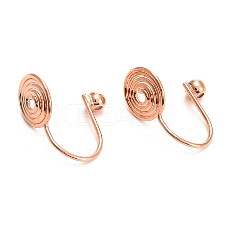 Brass Clip-on Earring Converters Findings KK-D060-02RG-1