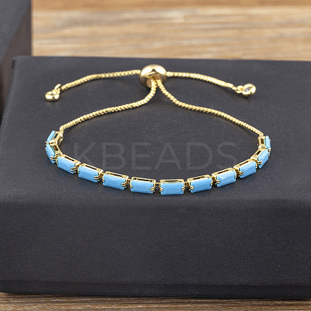 Brass Micro Pave Cubic Zirconia Slider Bracelets FS-WG49F5F-04-1