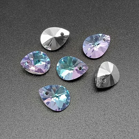 Transparent Glass Rhinestone Pendants RGLA-WH0015-02C-1