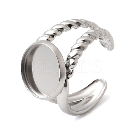 304 Stainless Steel Cuff Ring Components STAS-P454-01C-P-1