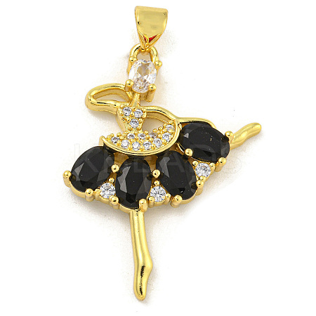 Rack Plating Brass Micro Pave Cubic Zirconia Pendants KK-G513-94G-03-1