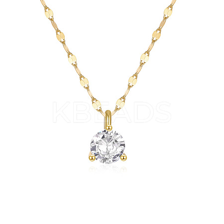 Luxurious Elegant 925 Sterling Silver Cubic Zirconia Pendant Necklaces GG6208-1-1