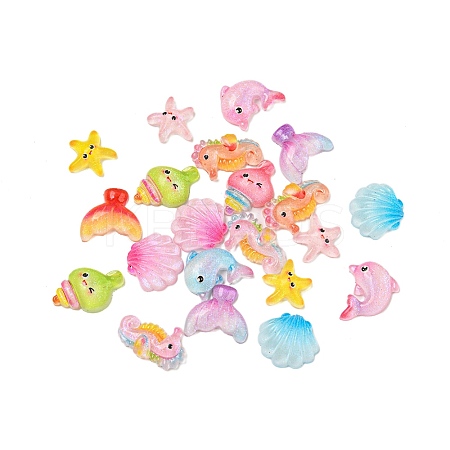 Translucent Resin Decoden Cabochons CRES-I035-13-1