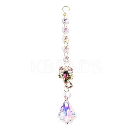 Alloy Rhinestones & Glass Charm Suncatchers HJEW-E013-01G-A-1