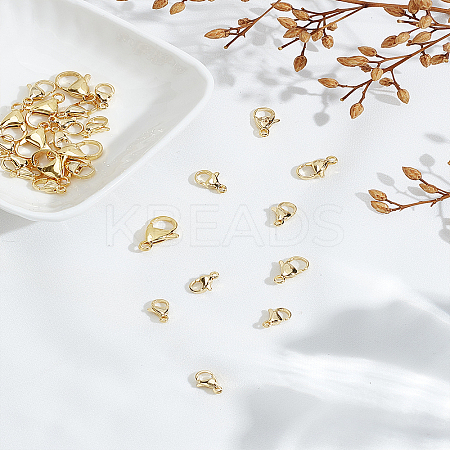 32Pcs 4 Style 304 Stainless Steel Lobster Claw Clasps STAS-LP0005-1