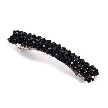 Glass Beaded Hair Barrettes PW-WG60883-06-1