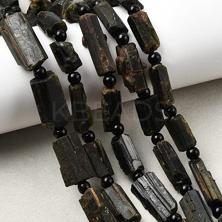 Natural Green Tourmaline Beads Strands G-G344-B01-01-1