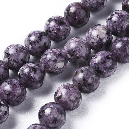 Natural Larvikite Beads Strands G-G796-01B-02-1