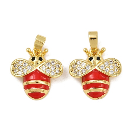 Brass Micro Pave Cubic Zirconia Pendants KK-F908-01G-B02-1