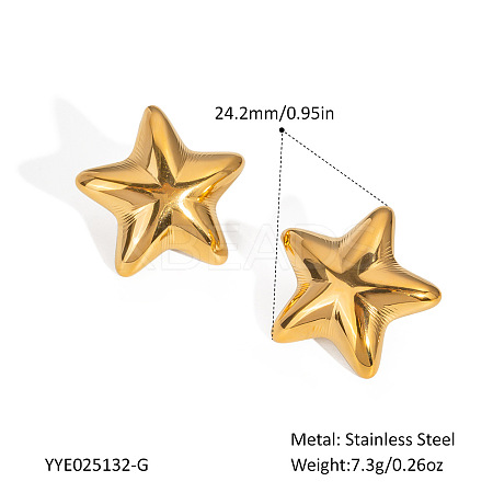 Stainless Steel Star Stud Earrings for Women DE2446-2-1