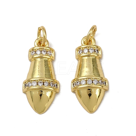 Brass Micro Pave Cubic Zirconia Pendants KK-I358-033G-1