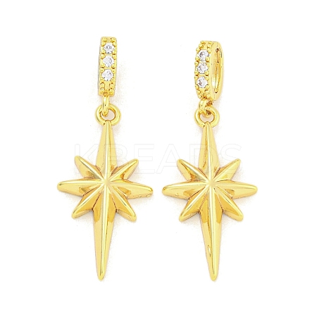 Rack Plating Brass Clear Cubic Zirconia Pendants KK-M291-12G-1