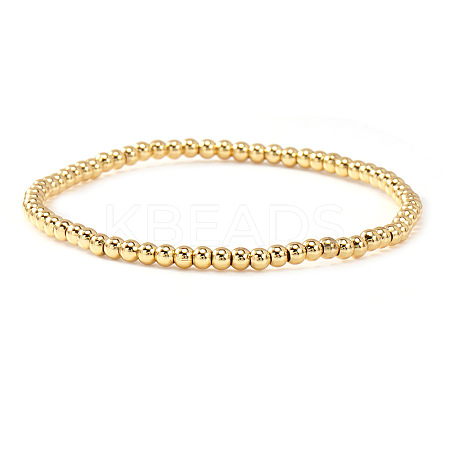 Brass Round Beads Stretch Bracelets for Women QZ7460-5-1