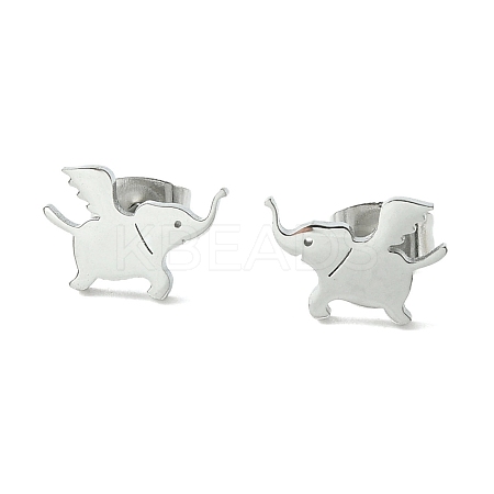 Non-Tarnish Cute Little Animal Theme 304 Stainless Steel Stud Earrings LS-EJEW-B041-03C-P-1