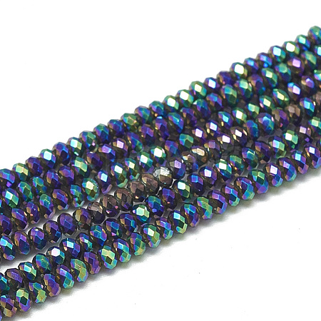 Electroplate Glass Beads Strands EGLA-Q112-C01-1