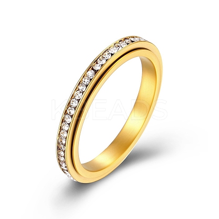 Clear Cubic Zirconia Rotating Finger Ring LS-PW-WG37758-12-1