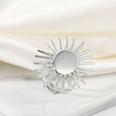 Anti-Tarnish 304 Stainless Steel Sun Open Cuff Rings RJEW-M047-02P-1