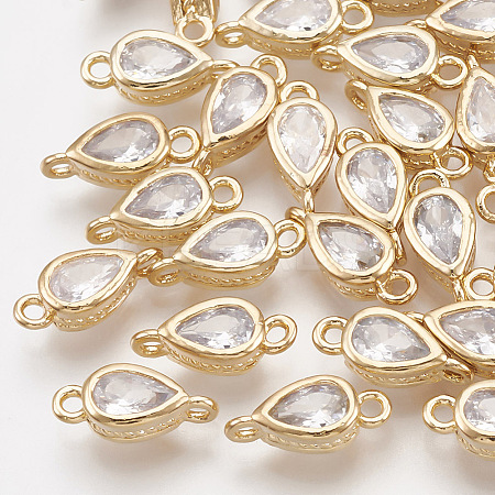 Brass Cubic Zirconia Links X-KK-T035-32-1